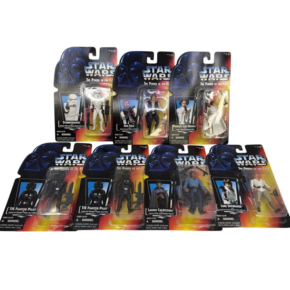 1995 Kenner Star Wars Power of the Force Red Card Figure Lot of 7 New Sealed